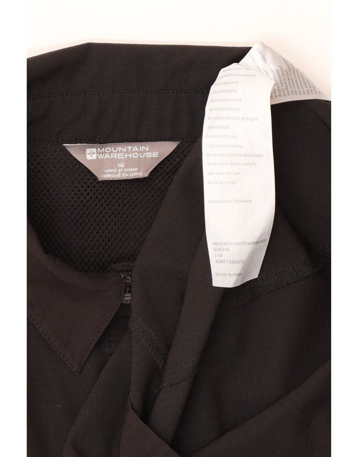 Mountain Warehouse Chemise à manches courtes pour femme UK 16 Large Noir Polyester