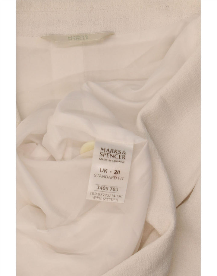 Marks & Spencer Veste blazer à manches courtes et 2 boutons pour femme UK 20 2XL Blanc