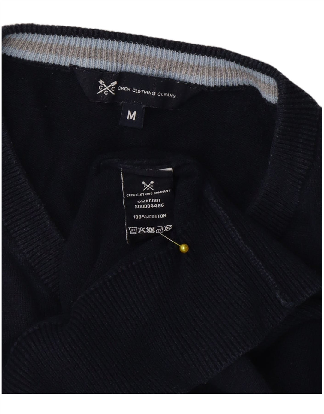 Crew Clothing Pull col V Homme Bleu Marine Moyen Coton