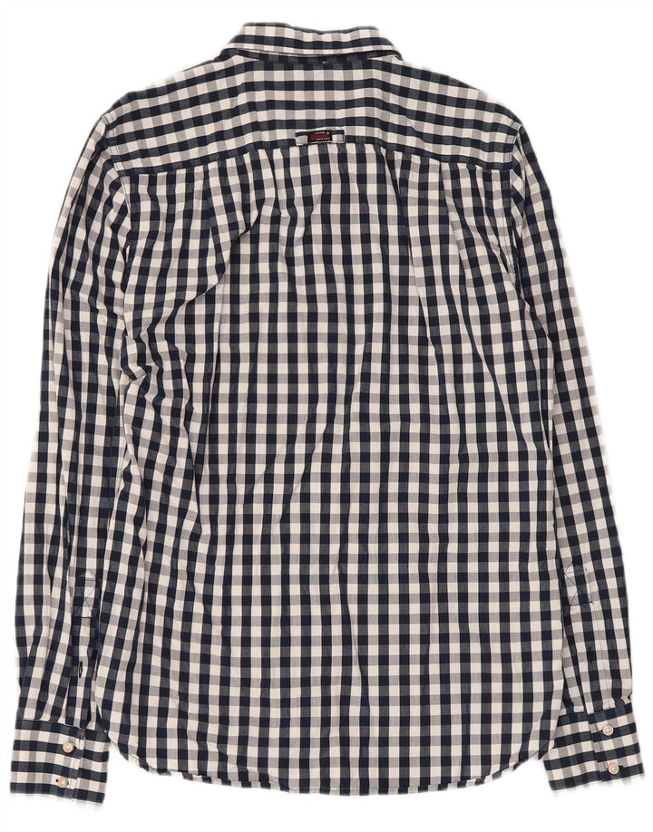 Superdry Chemise Loose Fit Homme Bleu Marine Moyen Gingham Cotton