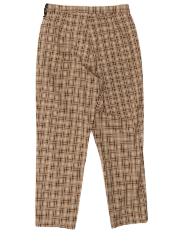 Bonita Pantalon décontracté taille haute pour femme EU 38 Medium W26 L25 Beige à carreaux