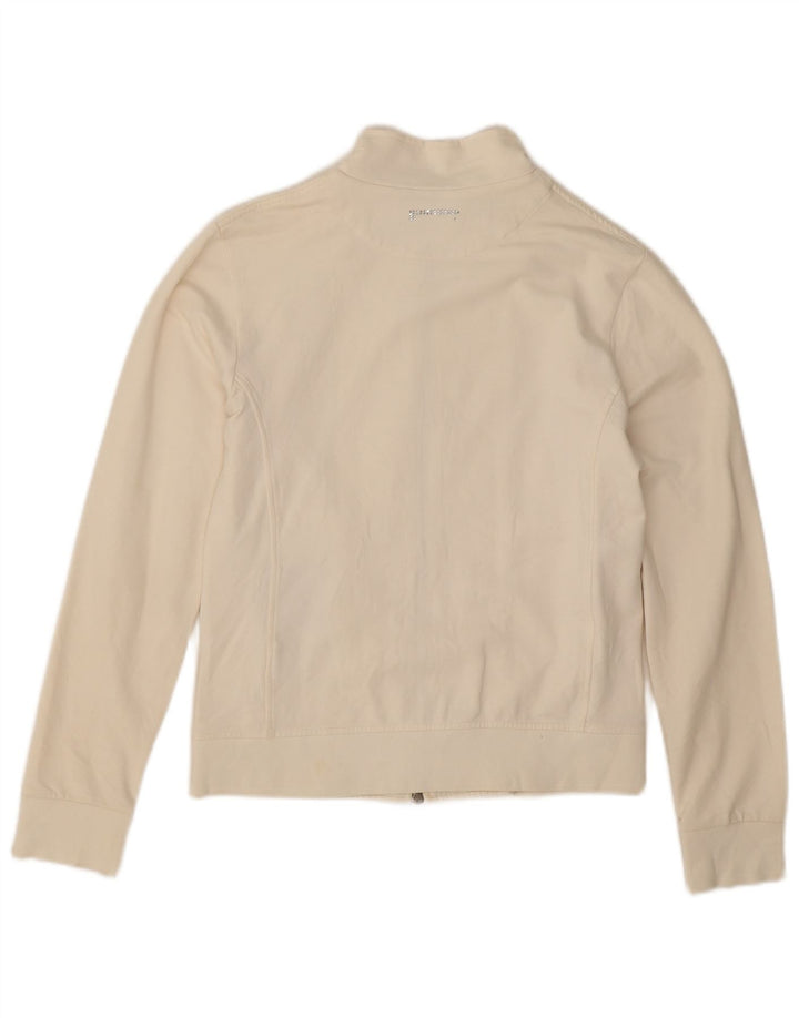 Pirelli Veste de survêtement graphique pour femme UK 10 Petit coton blanc cassé