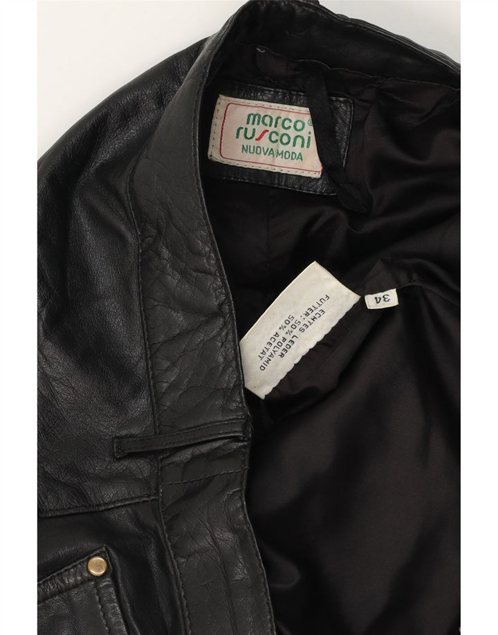 Pantalon en cuir droit homme vintage W34 L30 cuir noir