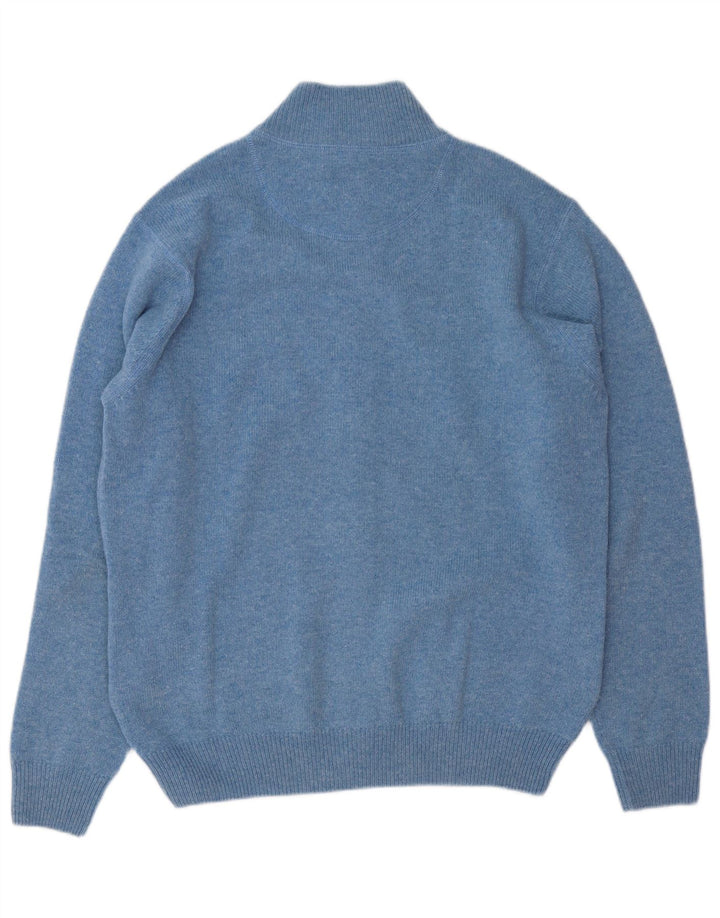 Conte of Florence Cardigan pour homme en laine vierge bleue