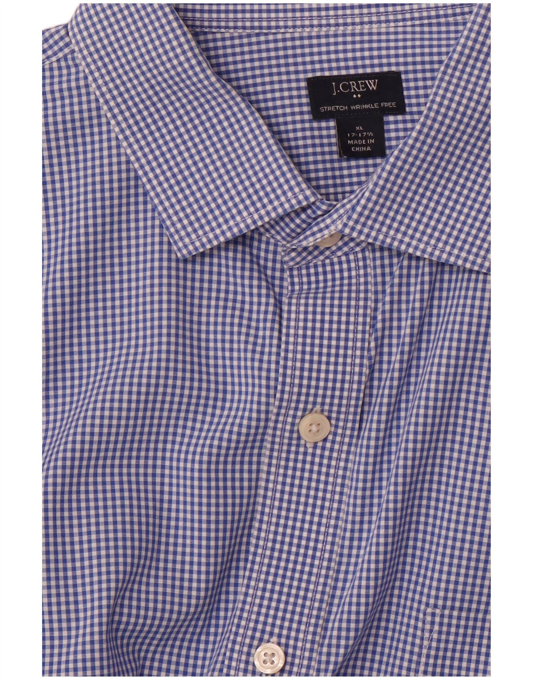J. Crew Chemise extensible pour homme Taille 17 17/12 XL Bleu Vichy
