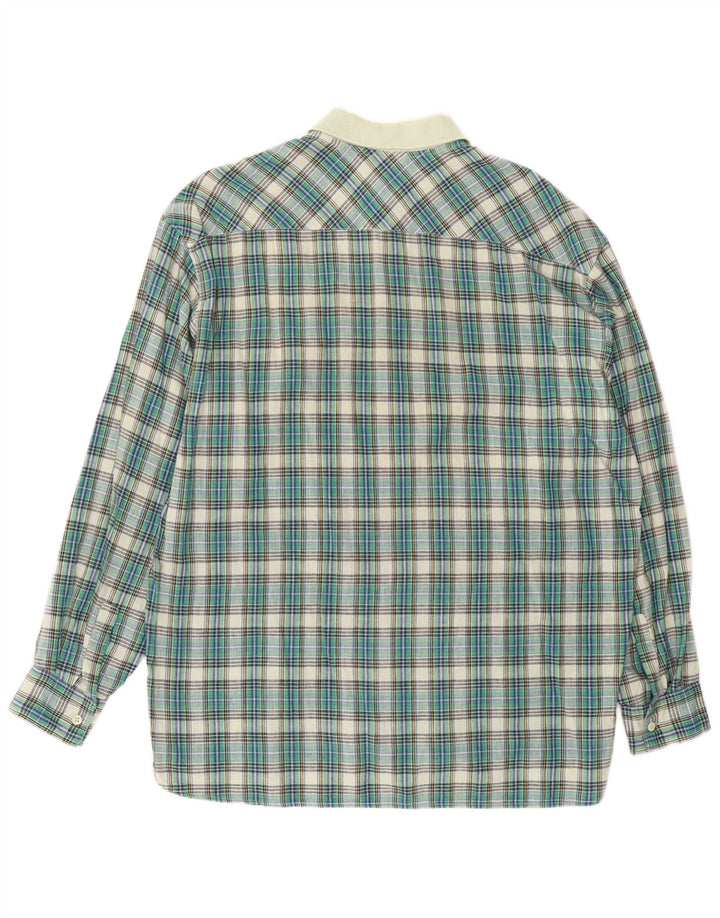 Chemise pull vintage pour homme en coton à carreaux vert moyen