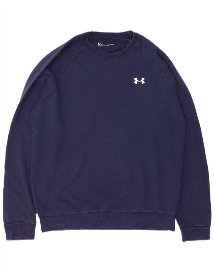 Under Armour Sweat-shirt pour homme en coton bleu marine Taille L