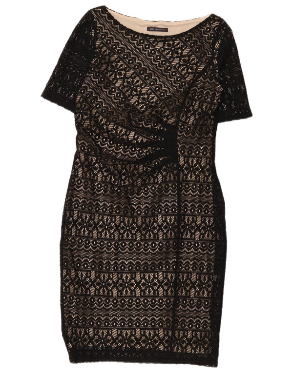 Marks & Spencer Robe fourreau en dentelle pour femme UK 12 Medium Noir Floral
