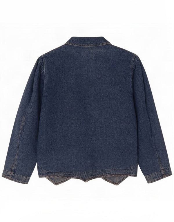 Vintage Womens Oversize 1 Button Denim Blazer Jacket IT 42 Medium Blue