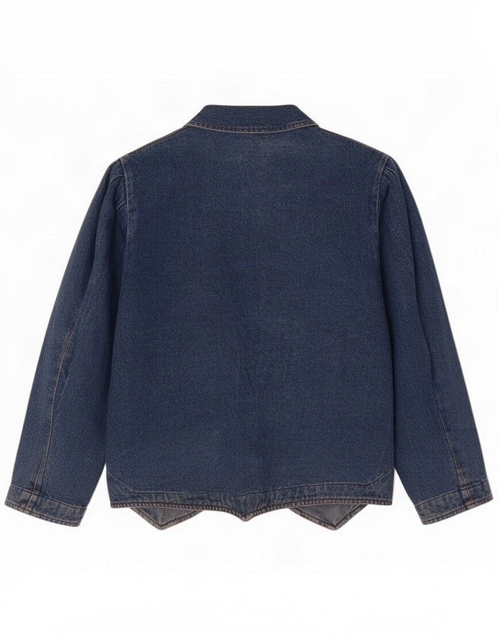 Vintage Womens Oversize 1 Button Denim Blazer Jacket IT 42 Medium Blue