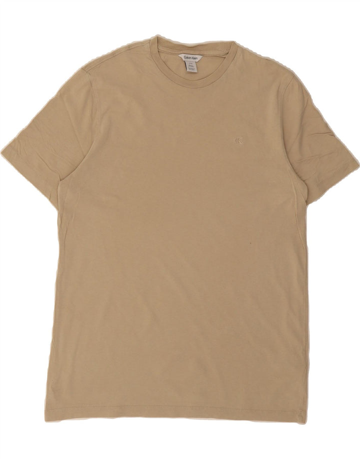CALVIN KLEIN Mens T-Shirt Top Small Beige Cotton Vintage Calvin Klein and Second-Hand Calvin Klein from Messina Hembry 