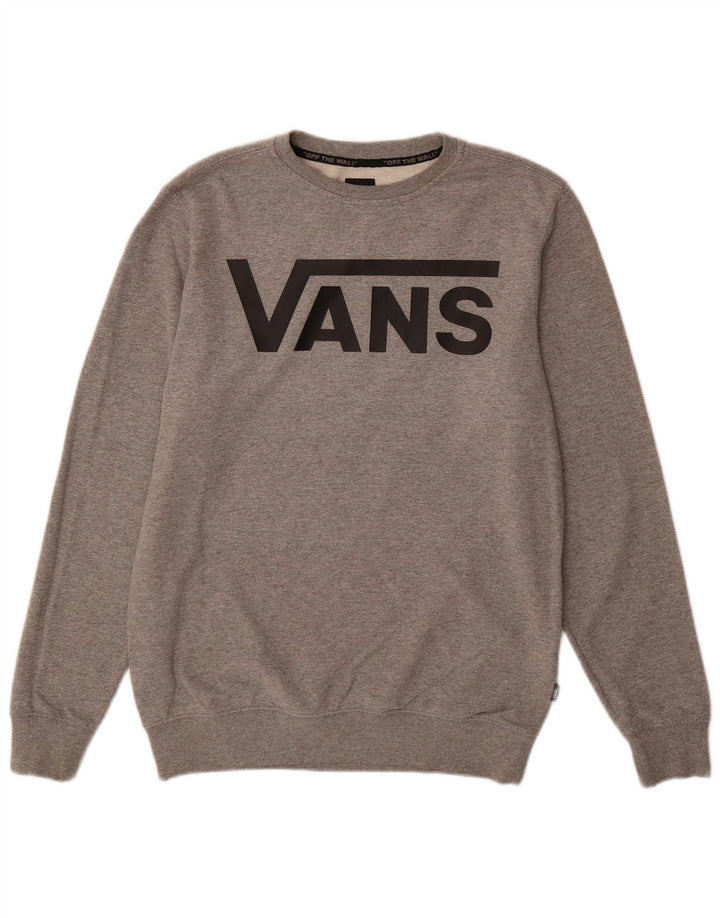VANS Mens Graphic Sweatshirt Jumper Small Grey Cotton
