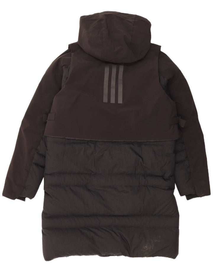 Adidas Manteau rembourré à capuche pour homme UK 38 Medium Noir Nylon
