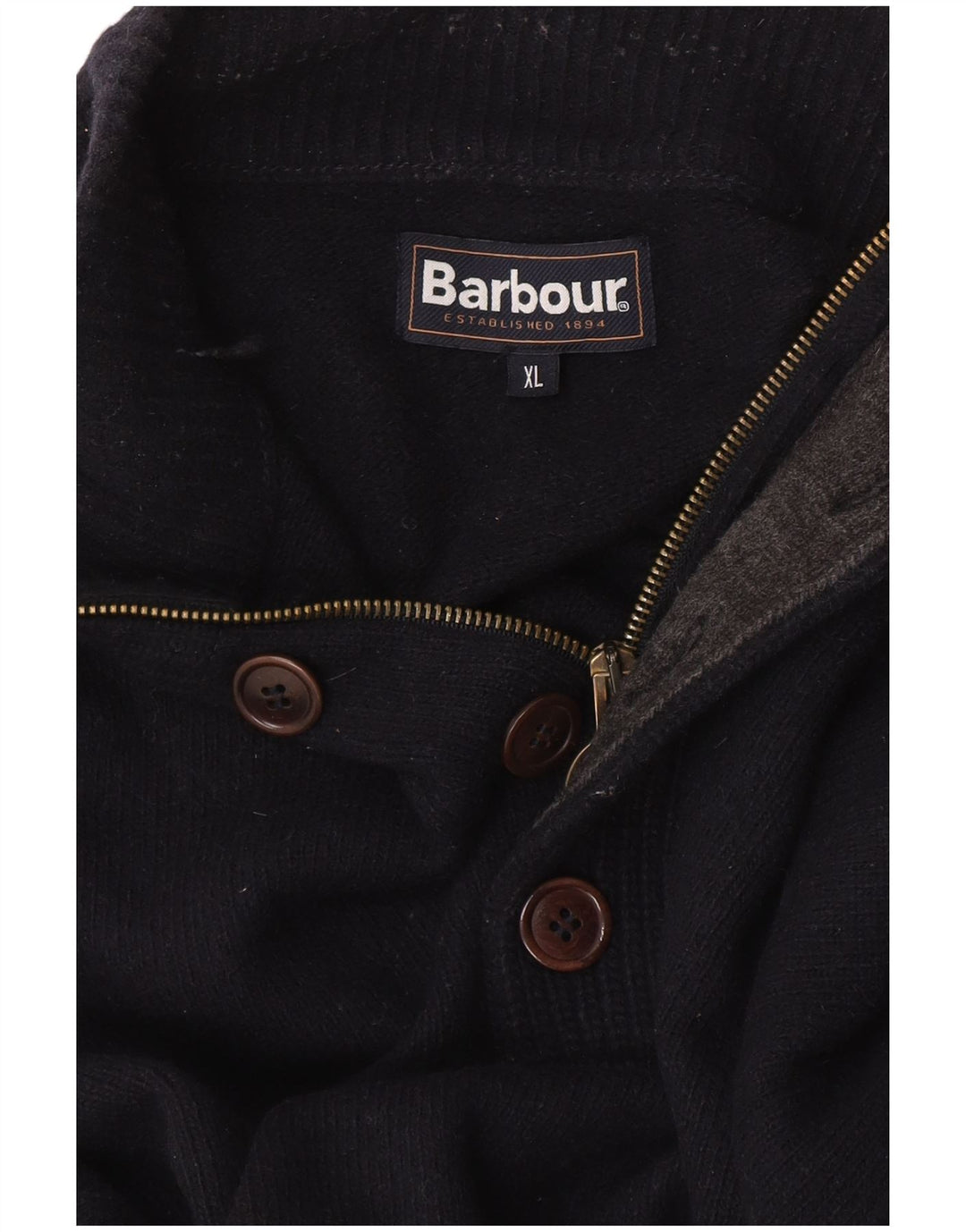 Barbour Pull col zippé pour homme XL Bleu marine