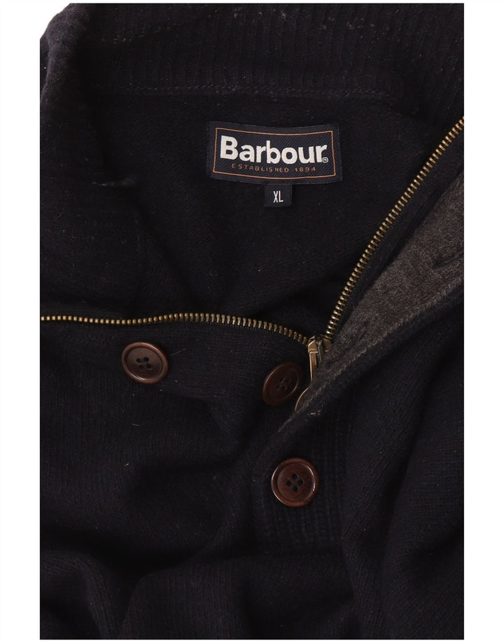 Barbour Pull col zippé pour homme XL Bleu marine