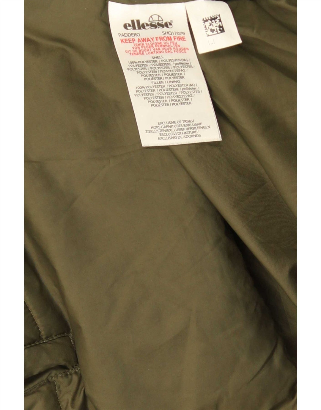 Ellesse Veste matelassée à capuche pour homme UK 38 Vert moyen Polyester
