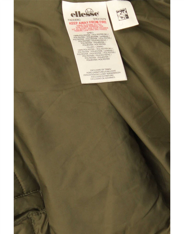 Ellesse Veste matelassée à capuche pour homme UK 38 Vert moyen Polyester