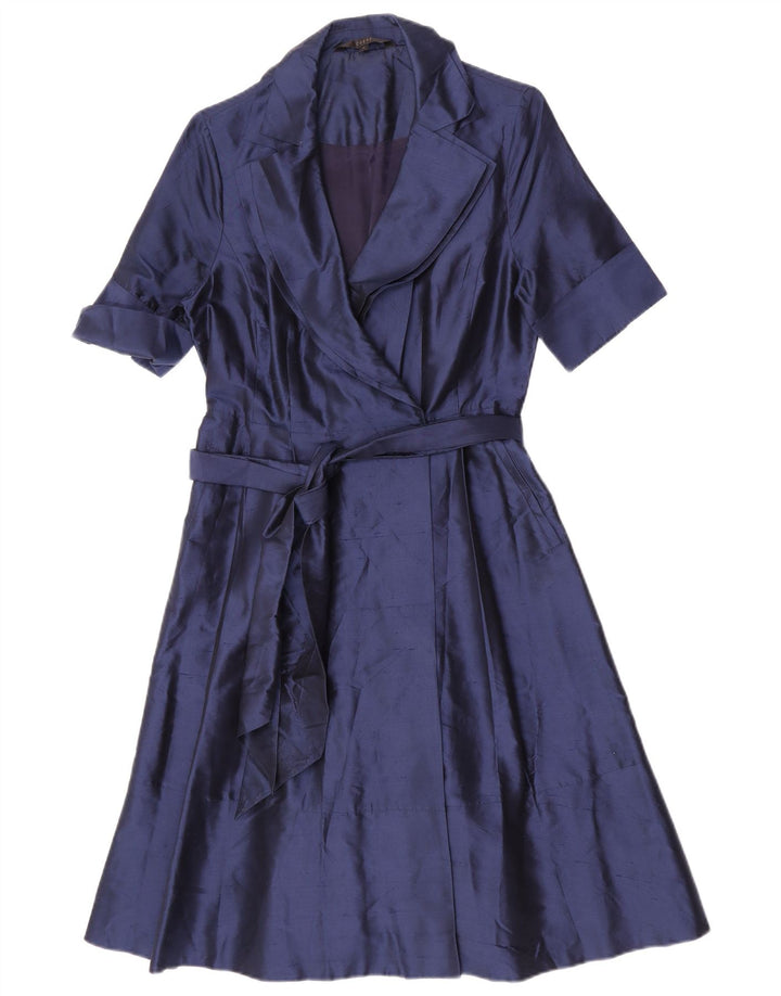 Coast Robe portefeuille pour femme UK 12 Soie bleu marine moyen