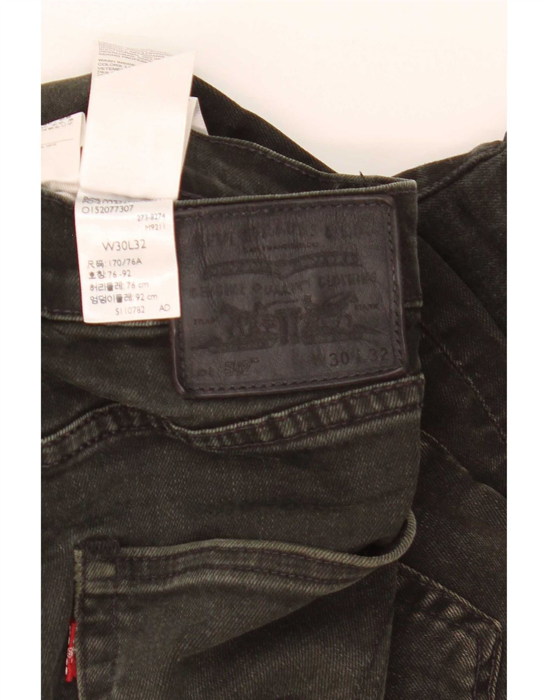 Levi's Jean Droit 502 Homme Noir W30 L32 Coton
