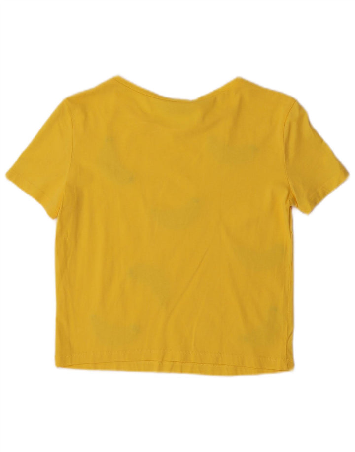 Zara T-Shirt Femme Top UK 10 Petit Jaune