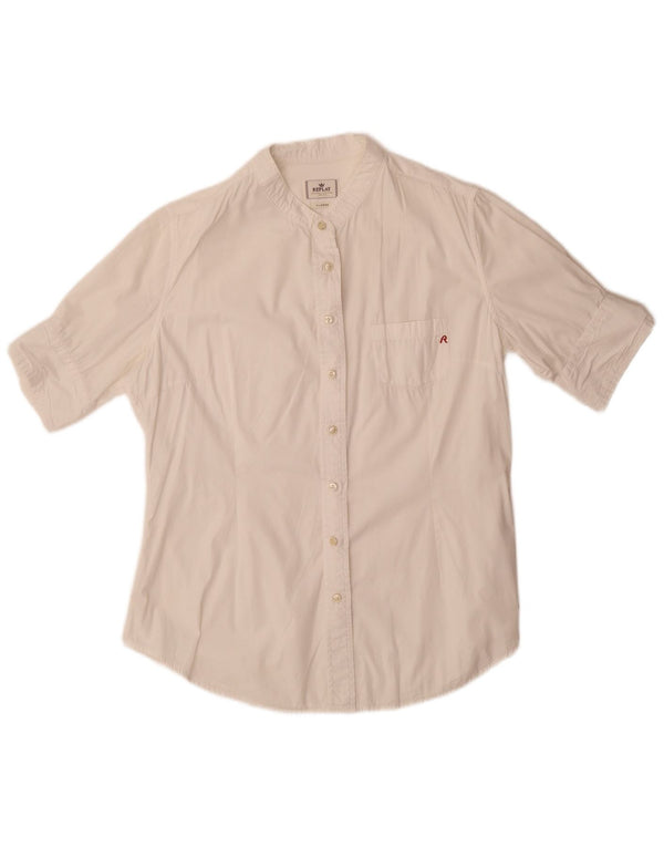 Replay Chemise à manches courtes pour femme UK 18 XL Blanc Coton