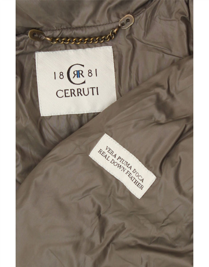 Cerruti 1881 Veste matelassée à capuche pour femme UK 14 Kaki moyen Polyamide