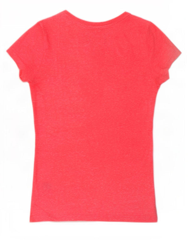 Superdry T-shirt graphique pour femme UK 12 Polyester moucheté rose moyen