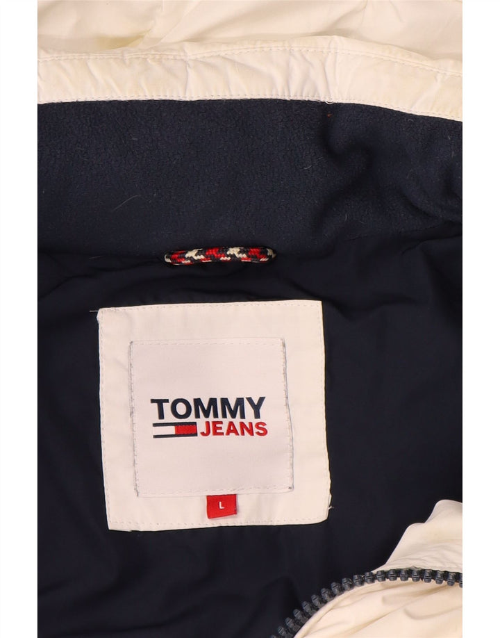 Tommy Hilfiger Veste matelassée graphique pour homme UK 40 Large Blanc Colorblock