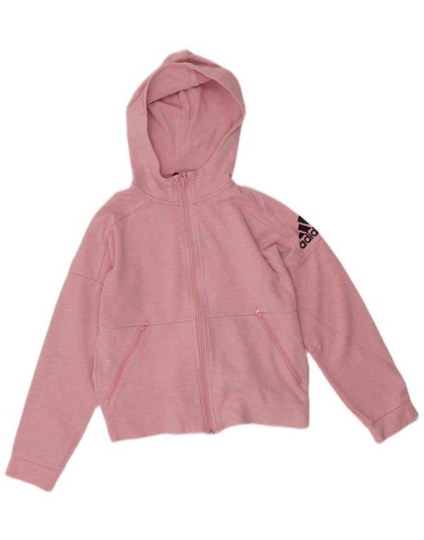 Adidas Pull à capuche zippé graphique pour fille 11-12 ans Rose