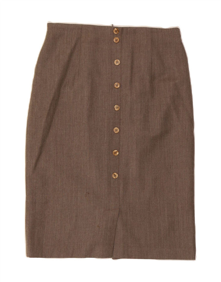CLASSICS Womens Pencil Skirt W32 Large  Brown Polyester Vintage Classics and Second-Hand Classics from Messina Hembry 