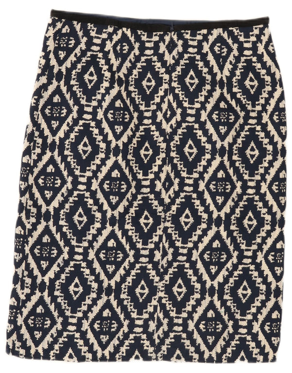 Marks & Spencer Jupe droite pour femme UK 12 Medium 30 Bleu marine géométrique