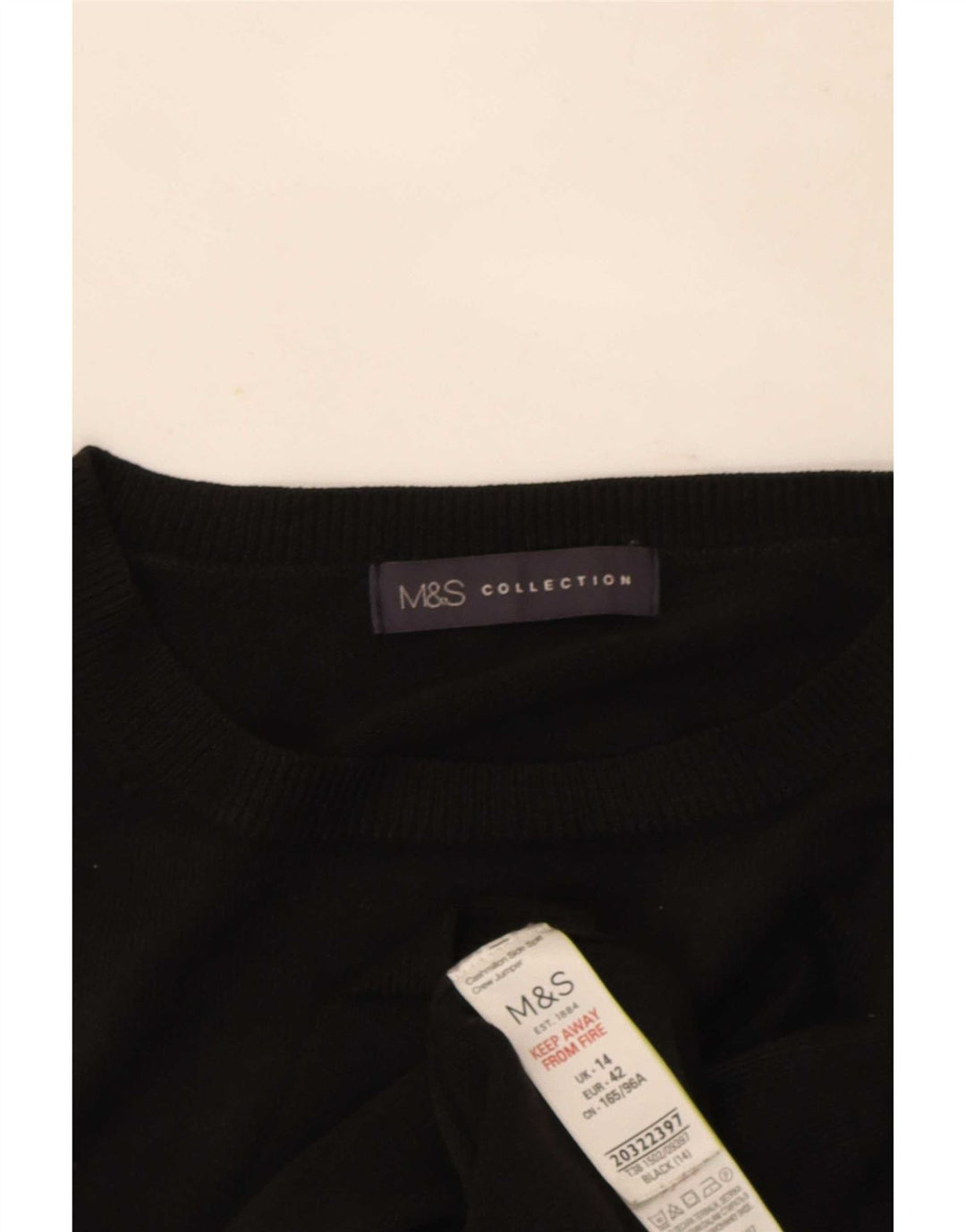 Marks & Spencer Pull à col rond pour femme UK 14 Acrylique noir moyen