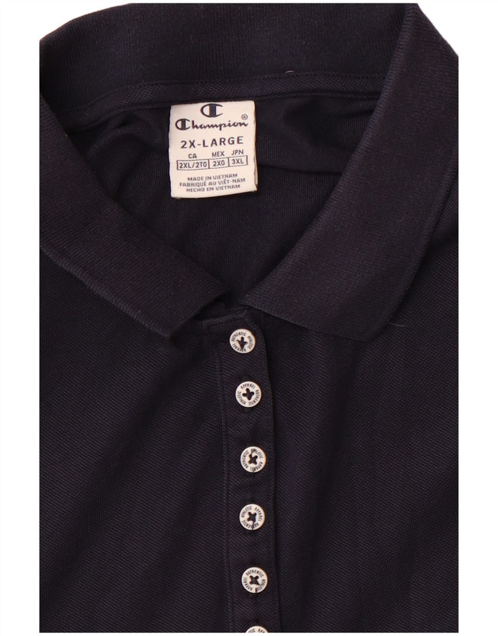 CHAMPION Polo Femme UK 22 2XL Bleu Marine