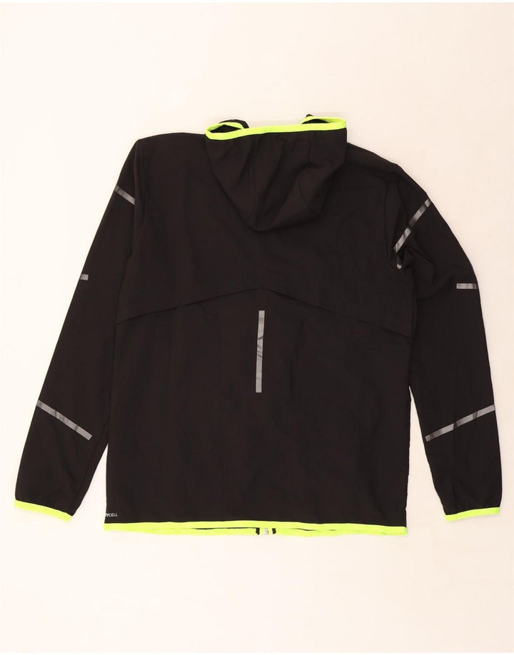 Puma Veste de pluie à capuche pour homme UK 40 Large Noir Nylon
