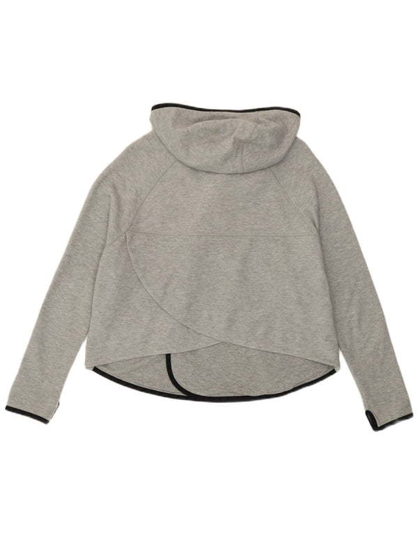 Nike Pull à capuche zippé surdimensionné pour femme UK 14 Grand coton gris