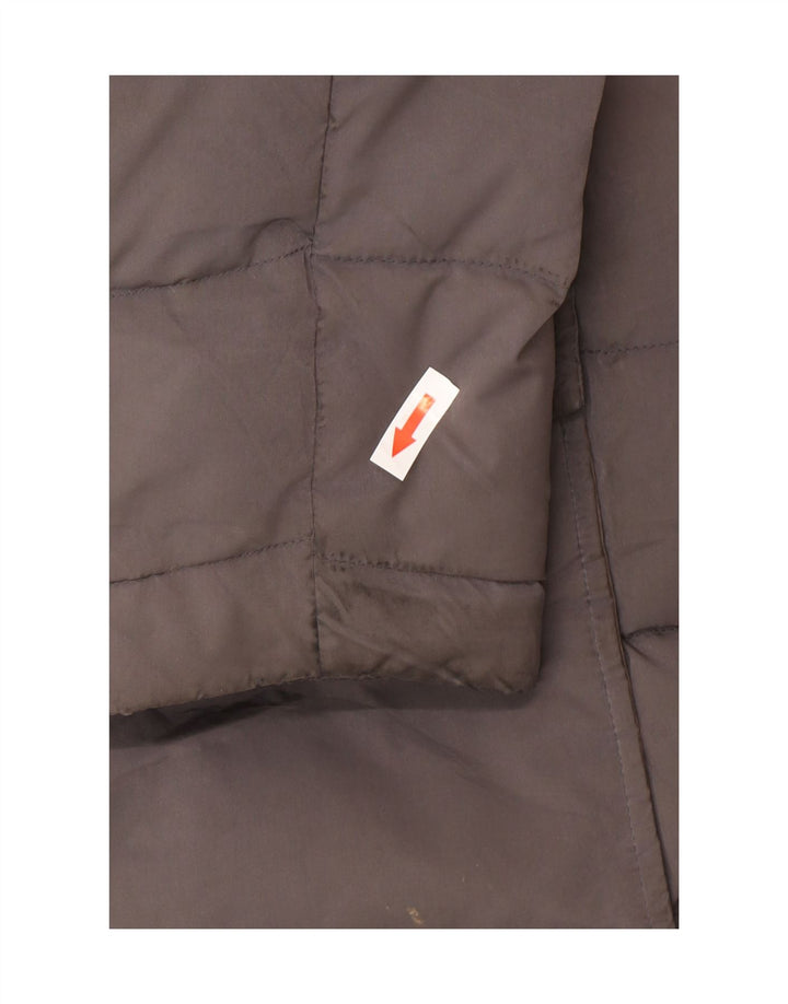 Massimo Dutti Manteau rembourré à capuche pour femme UK 40 Large Gris Polyester