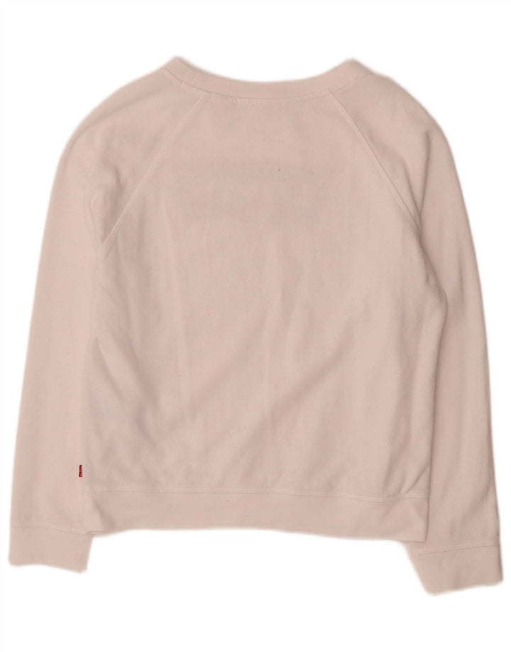 Levi's Sweat-Shirt Graphique Femme UK 14 Coton Blanc Moyen