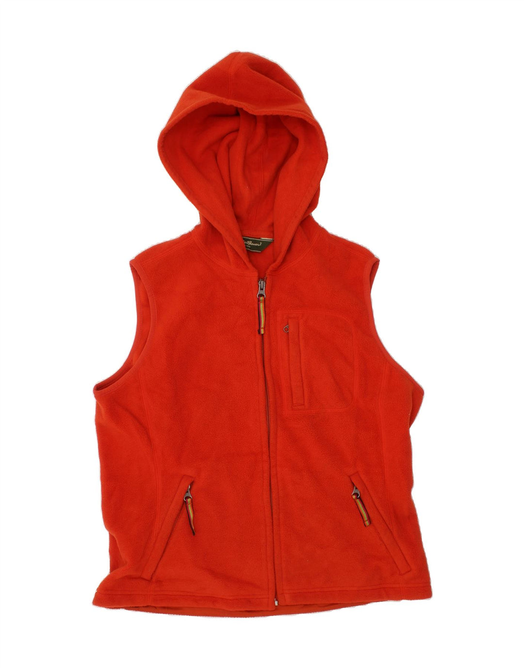 EDDIE BAUER Womens Hooded Fleece Gilet UK 14 Medium Orange Polyester Vintage Eddie Bauer and Second-Hand Eddie Bauer from Messina Hembry 