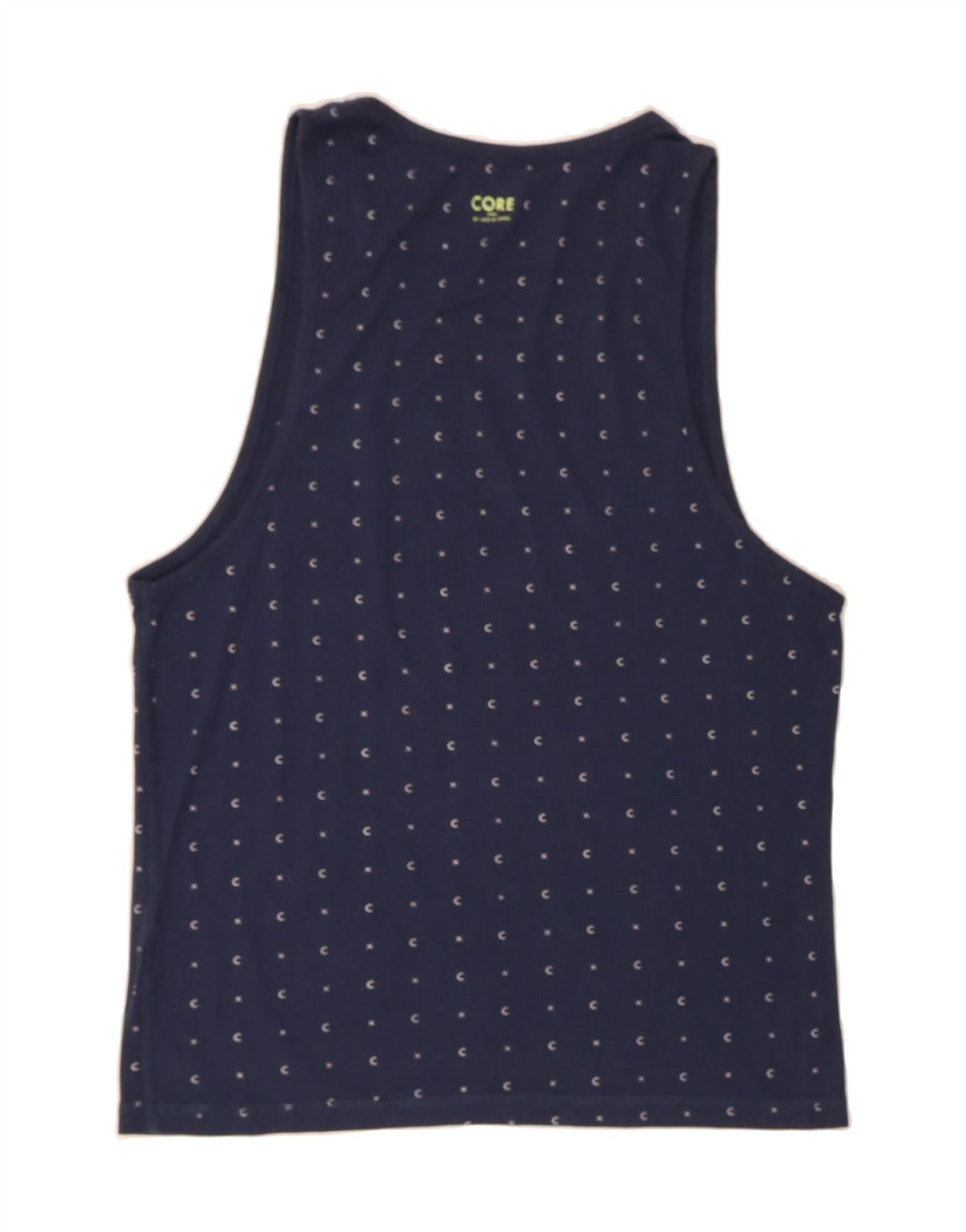 JACK & JONES Mens Vest Top Small Navy Blue Spotted Cotton Vintage Jack & Jones and Second-Hand Jack & Jones from Messina Hembry 