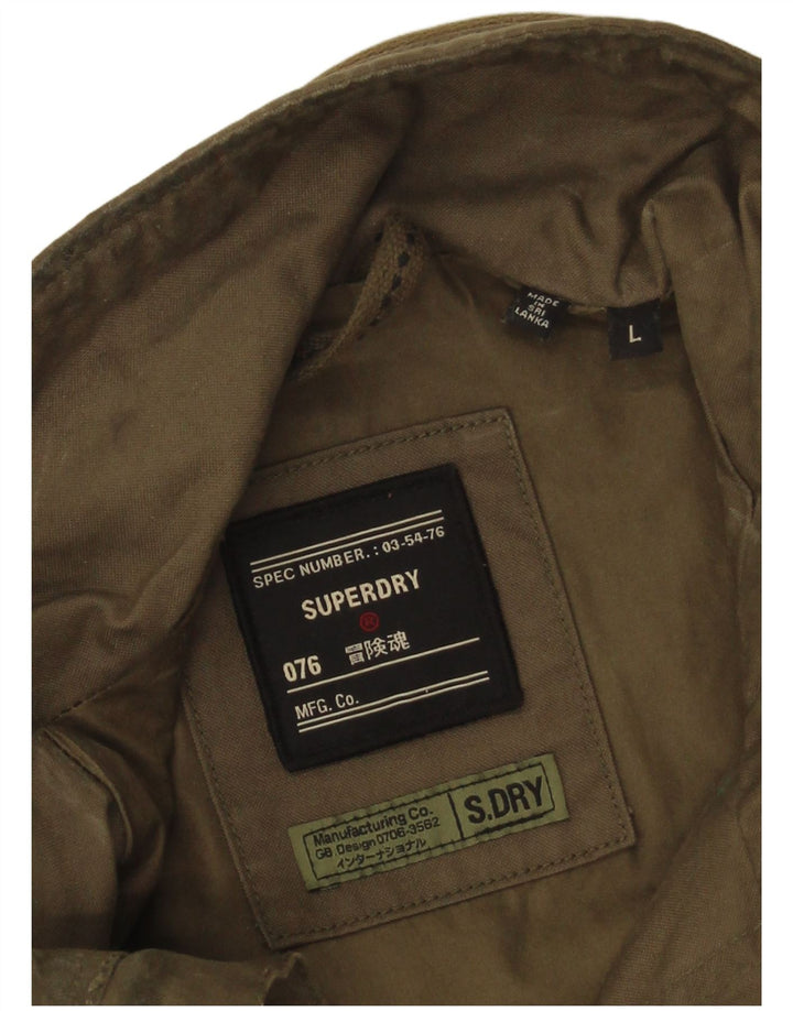 Superdry Veste militaire pour homme UK 40 Large Kaki Coton