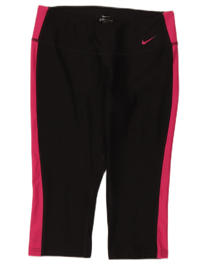 Nike Legging Capri Dri Fit pour femme UK 14 Polyester color block noir moyen