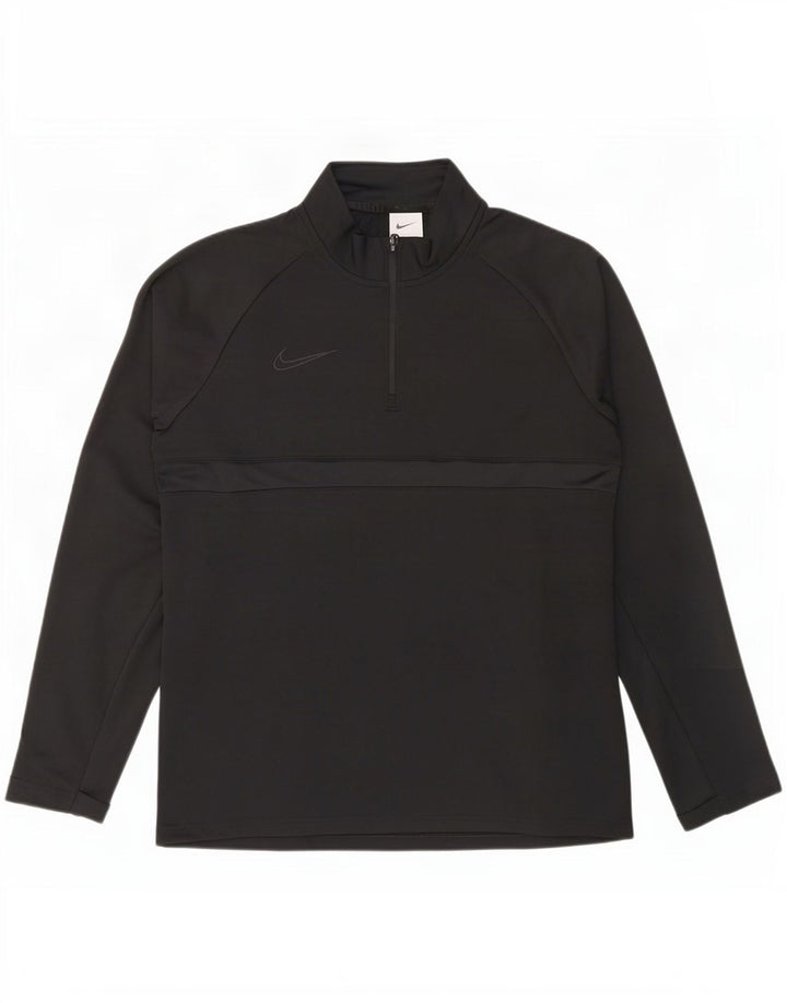 Nike Hommes Dri Fit Zip Neck Pull Survêtement Haut Noir Moyen Polyester