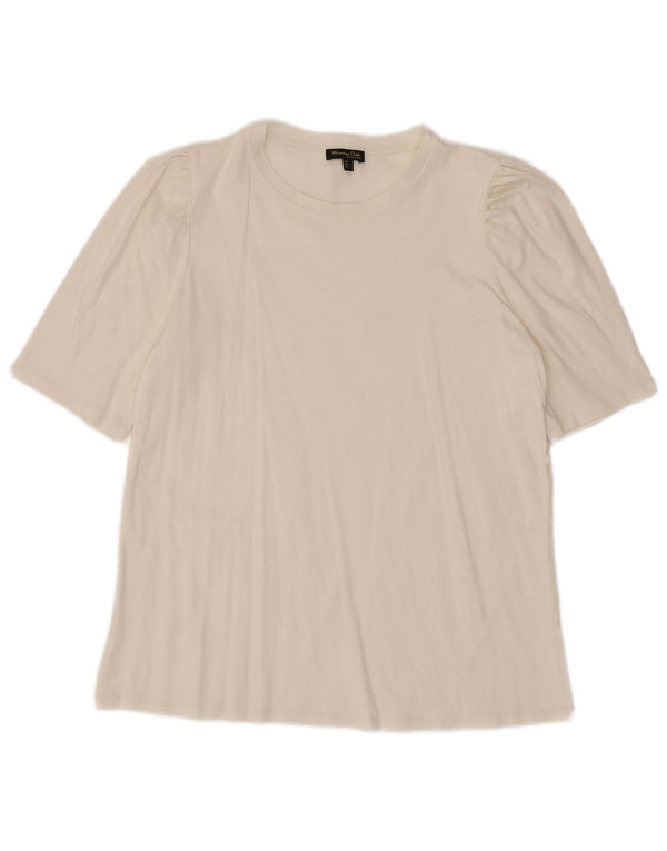 Massimo Dutti T-shirt pour femme UK 14 Large Blanc