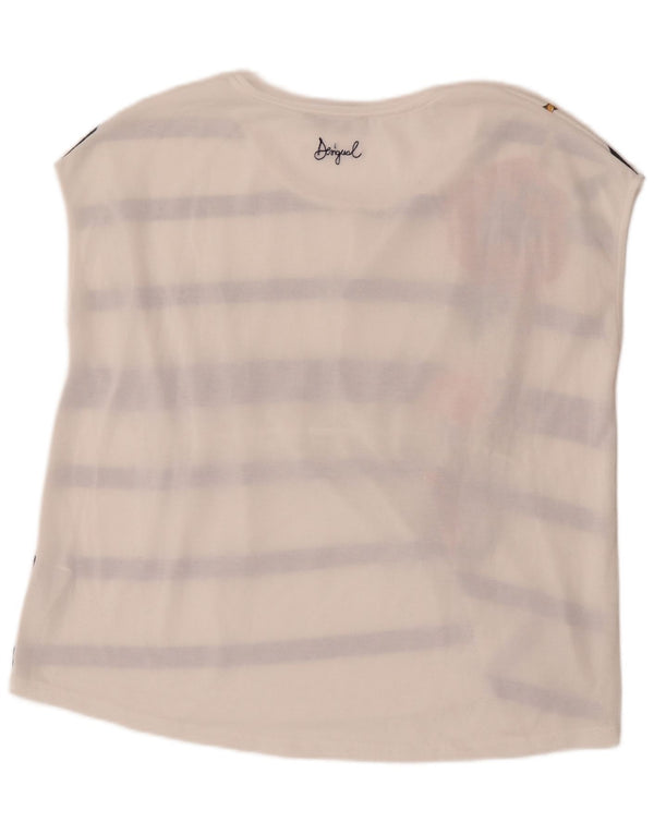 Desigual Débardeur graphique surdimensionné pour femme UK 10 Petit motif floral blanc