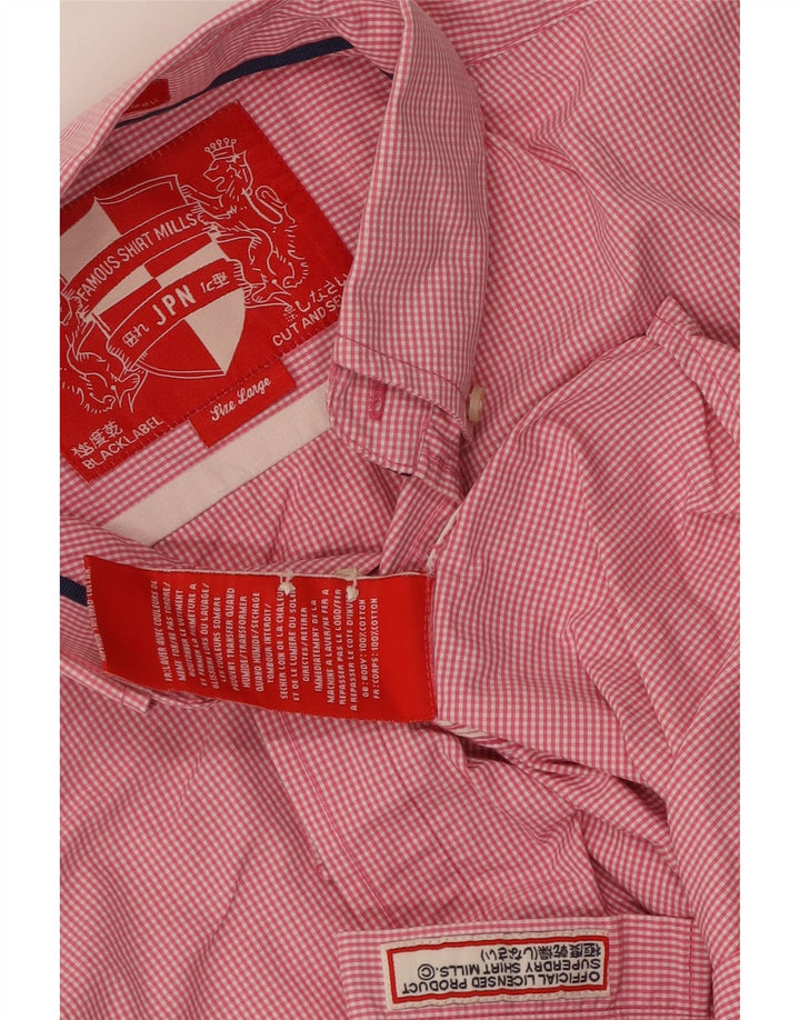 Superdry Chemise à Manches Courtes Homme Grand Carreau Rose Coton