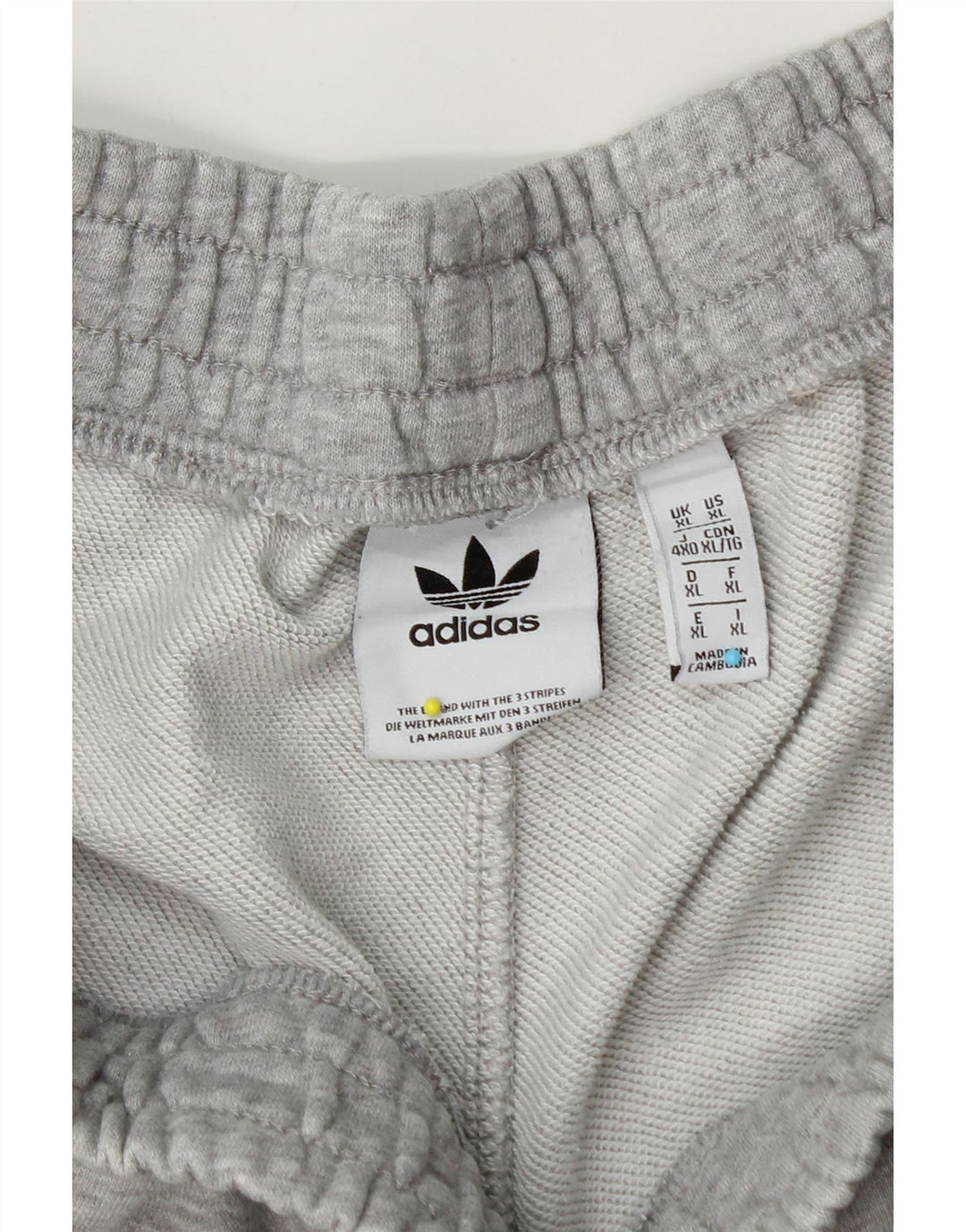 Adidas Short de sport pour homme XL en coton moucheté gris
