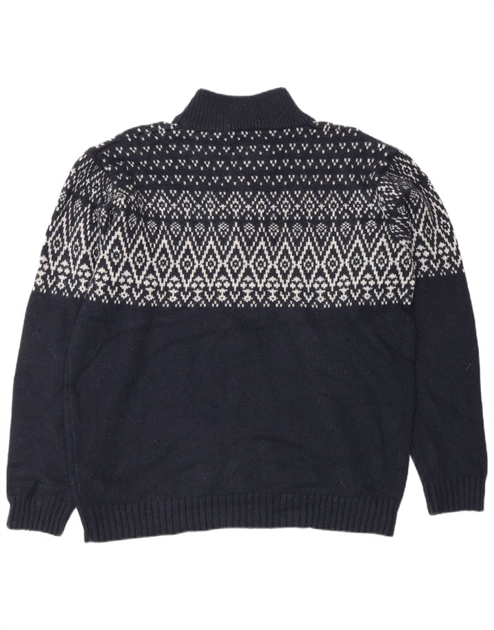 Marks & Spencer Pull à col zippé Blue Harbor pour hommes, grand bleu marine