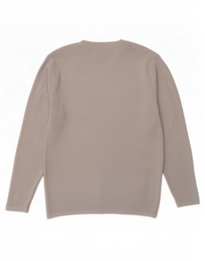 Zara Pull Col Rond Homme Gris Moyen Coton