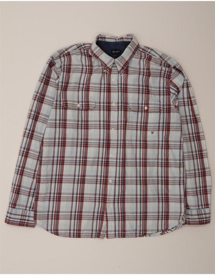 Wrangler Chemise Homme XL Bleu Carreaux Coton