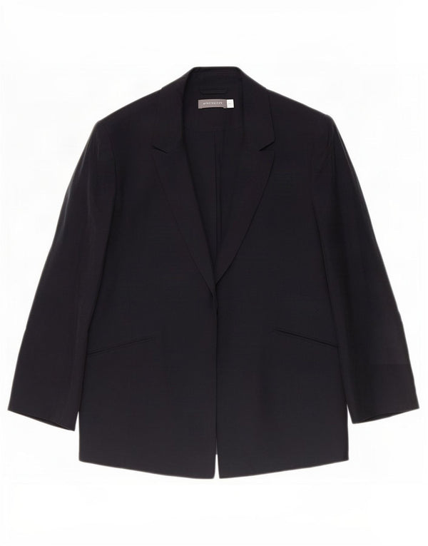 MINT VELVET Veste blazer surdimensionnée à manches 3/4 pour femme UK 10 Small Bleu marine